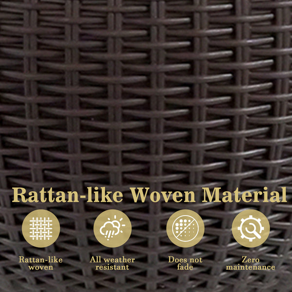 English Elm 13.4 Inch Rattan Texture Self Watering Hanging Planter with Reservoir for Balcony Brown W3213P383079