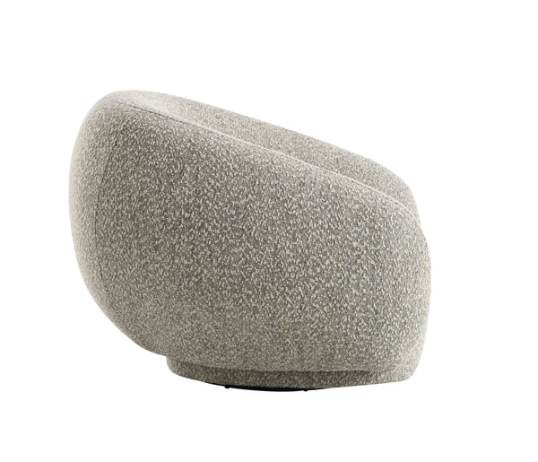 English Elm Isabel Bouclé Swivel Chair with High-Density Foam & Wooden Frame, Plush Comfort and 360° Rotation Brown 42 L x 40 W x 33 H B2726P271004