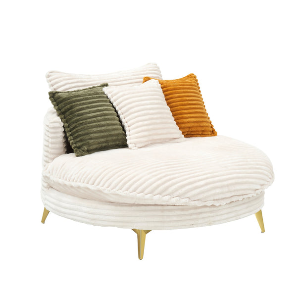 English Elm 65.00 Inch Mid-century Corduroy Loveseat with Gold Tapered Legs for Apartment Living Beige W1658P212594