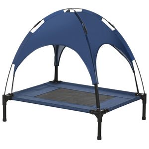 English Elm Pet Cot Elevated Dog Bed with Canopy Shade Breathable Mesh and Foldable Steel Frame T3971P433701
