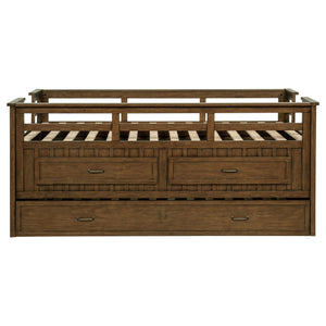 English Elm Starboard Twin Storage Bed with Trundle Pine Frame Cabin Style Kids Room B062S01721