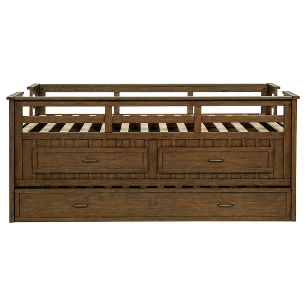 English Elm Starboard Twin Storage Bed with Trundle Pine Frame Cabin Style Kids Room B062S01721
