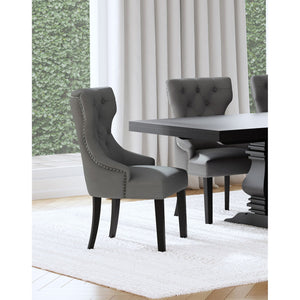 English Elm Gillian Modern Wingback Dining Side Chair with Curved Barrel Back, Tufted Upholstery & Nailhead Trim B062P299884