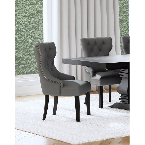 English Elm Gillian Modern Wingback Dining Side Chair with Curved Barrel Back, Tufted Upholstery & Nailhead Trim B062P299884