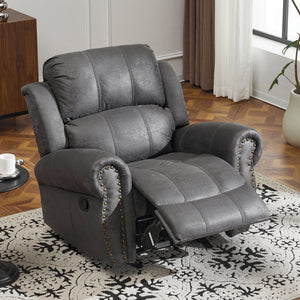 English Elm Christopher Knight Home® - 40.75" Wide Suede Manual Glider Recliner Chair with Rolled Arms, Microfiber Comfort & Infinite Positions Slate N763P264499E