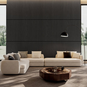 English Elm Wood Slat Acoustic Wall Panels 3d Fluted Mdf Set of Four for Studio or Living Room W347P375712