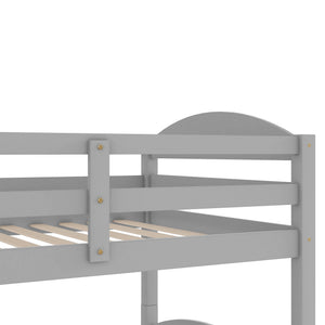English Elm Twin L-shaped Mission Bunk with Trundle Sleeps Five Solid Pine Kids Room Bed LT000024AAE-1
