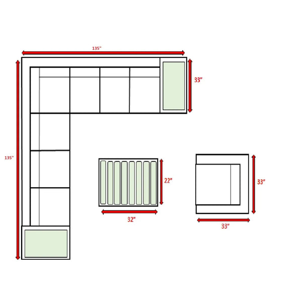 English Elm 7-Person Wicker Patio Seating Group with Plush Machine-Washable Cushions, Aluminum Frame, 7-Piece Set B120S00263