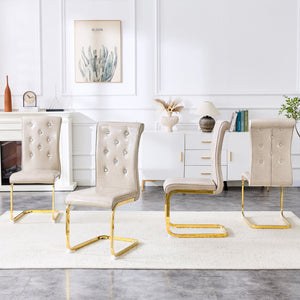 English Elm Set of 2 Glam Faux Alligator Pvc Dining Chairs with Crystal Buckle Bow Legs Beige W3875P371042