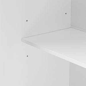 English Elm K&K 56-Inch Kitchen Island Cart with Embossed Vertical Stripe, Drop Leaf, Charging Station, Storage White N707P266184W