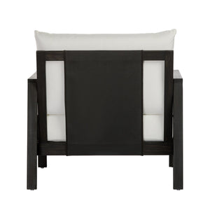 English Elm Outdoor Acacia Wood Club Chair Uv Resistant Textilene Weave Lounge Seat for Patio Deck Dark Grey,White+Black N768P368823D_2