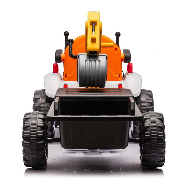 English Elm 24v Kids Electric Ride on Construction Tractor Swivel Seat Remote Control Toy W1578P294833