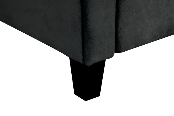 English Elm Couch Luxurious Black Velvet Sectional Set 1+2+3 - Modern Comfort For Stylish Living Spaces! W2121S00011