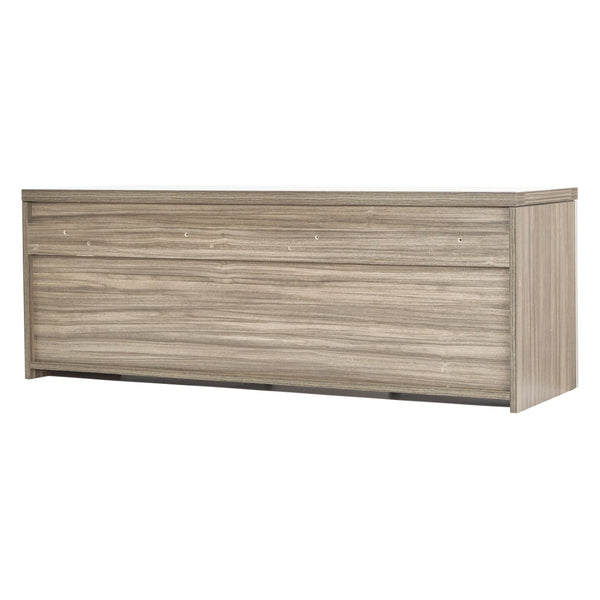 OSP Home Furnishings Wall-mount Overhead Cabinet with Glass Doors for Kitchen or Office Vertical Storage NAPURB-WM48DG