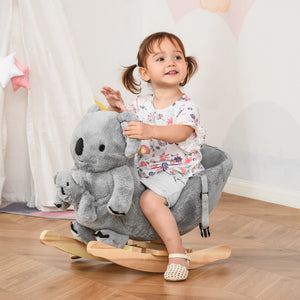 English Elm Qaba Giraffe Plush Toddler Rocking Ride on Toy with Sound and Safety Belt W2225P200375