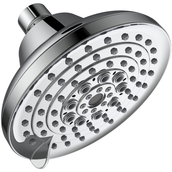 English Elm 6 High-Pressure Shower Head 5" Rain Fixed Ceiling-Mount with 6 Spray Modes, Anti-Clog Nozzles, Easy Install, Low-Flow Performance Chrome T3177P277453