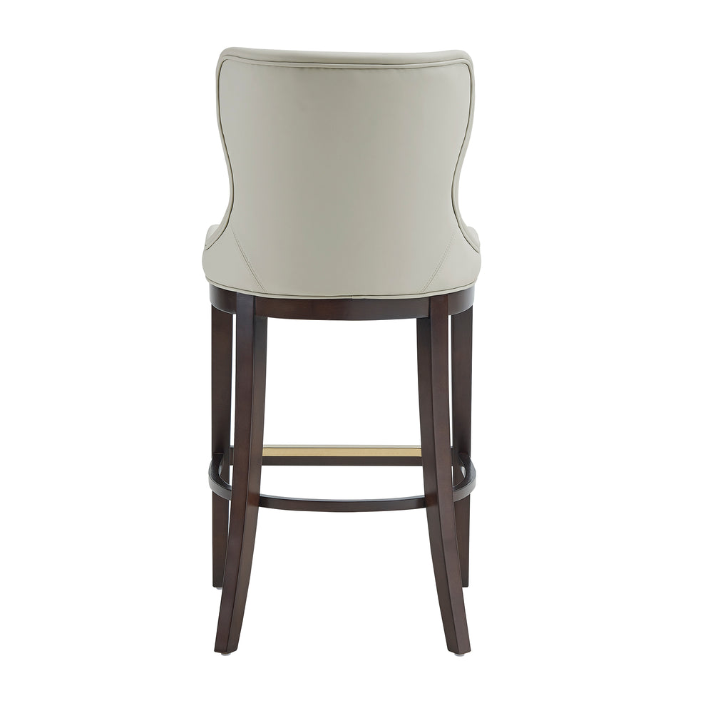 English Elm Blair Stone Gray Leatherette Barstool With Beech Wood Legs - Elegant Comfort For Any Space B365P398063