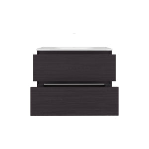English Elm Bathroom Vanity with Sink Engineered Wood, Single Drawer Storage, Compact Modern Minimalist Design Black 36.22 L x 22.83 W x 13.39 H B097P350334