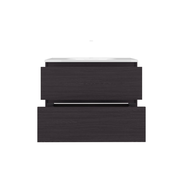 English Elm Bathroom Vanity with Sink Engineered Wood, Single Drawer Storage, Compact Modern Minimalist Design Black 36.22 L x 22.83 W x 13.39 H B097P350334