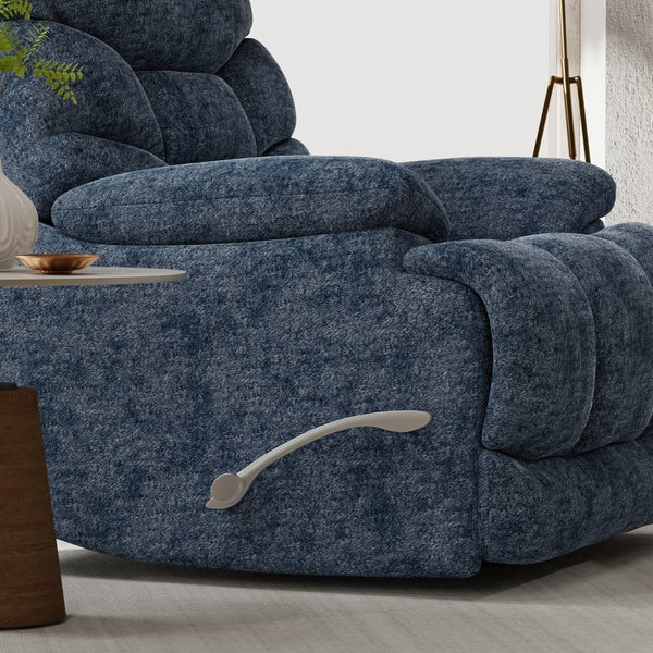 English Elm Swivel Glider Recliner Plush Upholstered Chair for Contemporary Living Rooms Blue B339P422561