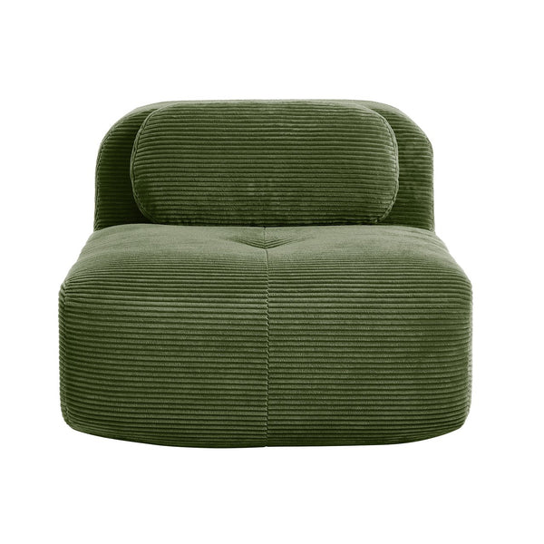 English Elm Hamlet Corduroy L-shaped Sectional Sofa with Pillows for Modern Living Rooms Olive Green W714P323643