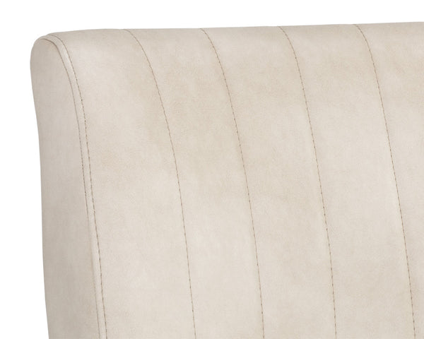 Sunpan Halden Dining Chair Set of 2 – Urban Style with Bold Stitching and Rustic Bronze Steel Frame Bravo Cream