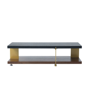 English Elm Classica Rectangle Coffee Table With Walnut Finish & Black Metal Frame – Stylish Two-Tier Design B341P321160