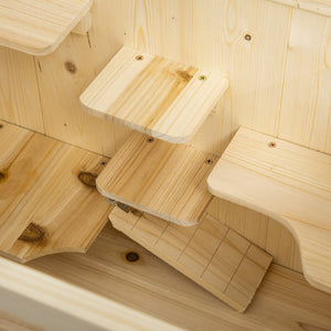 English Elm Pawhut 5-Tier Wooden Hamster Cage - Spacious Multi-Level Habitat With Easy Access And Storage Shelf W2225P217532-GIGA