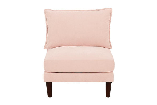 English Elm Beautiful Blush One Arm Chair Morgan Suede-Like Upholstery Plush Cushion Wood Legs Modern Luxury Seating 92 Pink 33 L x 27 W x 14 H B011P278578