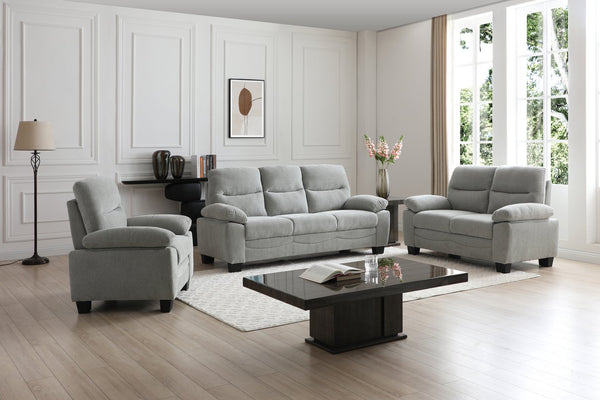 English Elm Summerton Plush Chenille Sofa with Pillow-Top Arms, Foam-Encased Coil Support, Removable Backrest Gray 31 L x 77 W x 15 H B078P349529