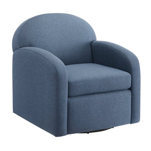 English Elm Edie Modern Blue Swivel Chair - Plush Coil Spring Seat, Hemp-Like Durable Fabric, 360° Comfort, No Assembly Required B050P322598