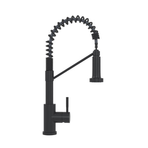 English Elm Bothwa Pull Down Kitchen Faucet with Stainless Steel Spout and Ceramic Cartridge Control Matt Black B2724P262356