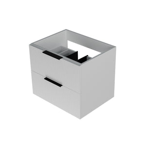English Elm 060 Floating Wall Mounted Bathroom Vanity Cabinet with Soft Close Drawers Modern White W3520P345977