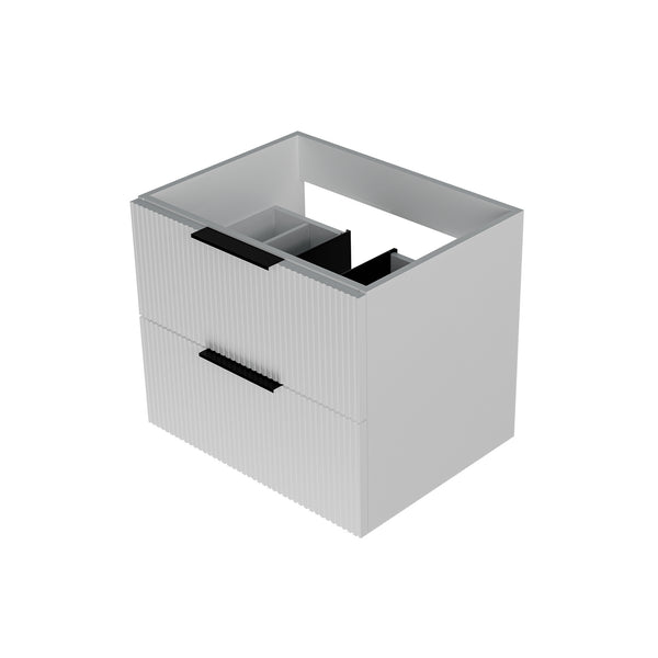 English Elm 060 Floating Wall Mounted Bathroom Vanity Cabinet with Soft Close Drawers Modern White W3520P345977
