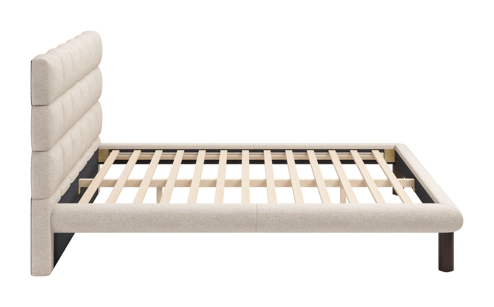 Zuo Modern Placid Queen Bed - Modern Shearling-style Design With Luxurious Comfort For Your Dream Bedroom Retreat Beige 100% Polyester,Rubberwood,Mdf,Plywood 110669-zuo-modern