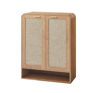 English Elm Rattan Door Shoe Cabinet Six Tier Adjustable Shelving Entryway Storage Organizer Caramel W1820P399463