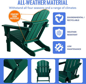English Elm Folding Hdpe Adirondack Chair Ergonomic Stackable All Weather Outdoor Patio Seat W2103P179347