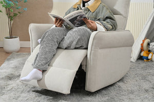 English Elm 270° 270° Power Swivel Recliner Chair with USB Ports, 30° Rocking, 95–150° Recline for Small Spaces Light Gray W1028S00041