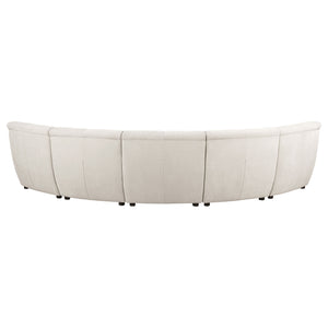English Elm Oliver Five Piece Modular Sectional with Tufted Ivory Fabric for Open Living Spaces B062S01461