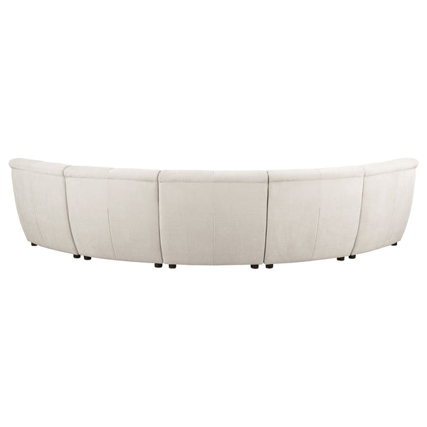 English Elm Oliver Five Piece Modular Sectional with Tufted Ivory Fabric for Open Living Spaces B062S01461