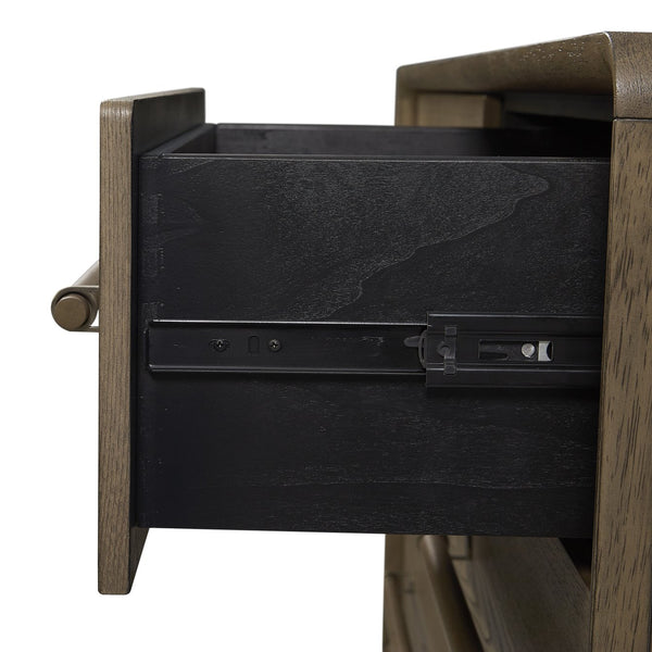 English Elm Small Dresser Peppercorn — Elm Veneer Six-Drawer Chest with Felt Top Drawers and Cedar Liner Light Brown 57 L x 22.25 W x 35.5 H B2699P401426