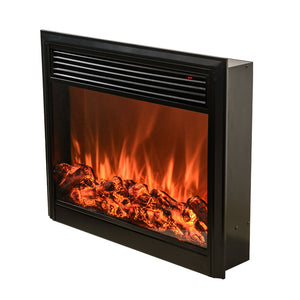 English Elm Acrylic Mirror Electric Fireplace Cabinet with Flame Effect for Modern Living Rooms W100535725