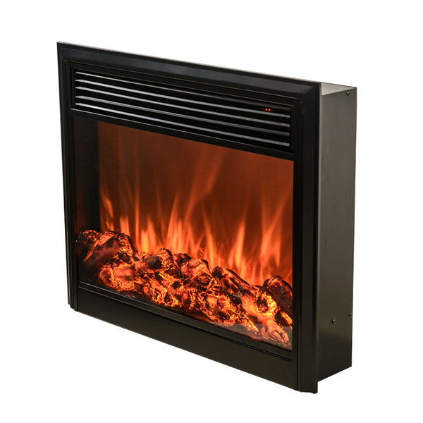 English Elm Acrylic Mirror Electric Fireplace Cabinet with Flame Effect for Modern Living Rooms W100535725