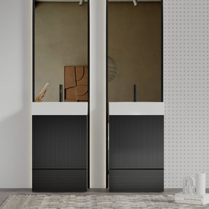 English Elm Gada 20" Modern Matte Black Bathroom Vanity With Ceramic Sink & Efficient Storage For Small Spaces W1865S00089