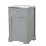 English Elm 20" Bathroom Vanity With Sink, Bathroom Cabinet With Soft Closing Door, Storage Rack and Adjustable Shelve, Grey