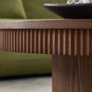 English Elm 35.04''fiberglass Round Coffee Table Faux Marble Finish Low Profile Modern Living Room W2582S00190