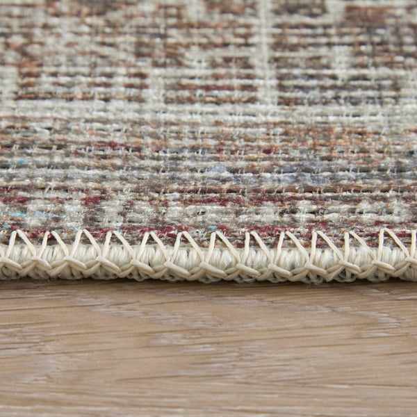 Feizy Rugs Percy Transitional Medallion Rug - Durable Machine Washable Design With Timeless Distressed Charm Ivory,Orange,Brown Polyester,Cotton,Viscose Prc39anftan000e76