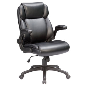 English Elm Modern Adjustable Office Chair with Bonded Leather, Flip-Up Armrests, Headrest & 360° Swivel Comfort B011P204078