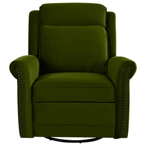 English Elm Christopher Knight Home® - 360° Swivel Recliner Plush Velvet Manual Rocker with Infinite Recline Support for Living Room Comfort Green N763P202666E