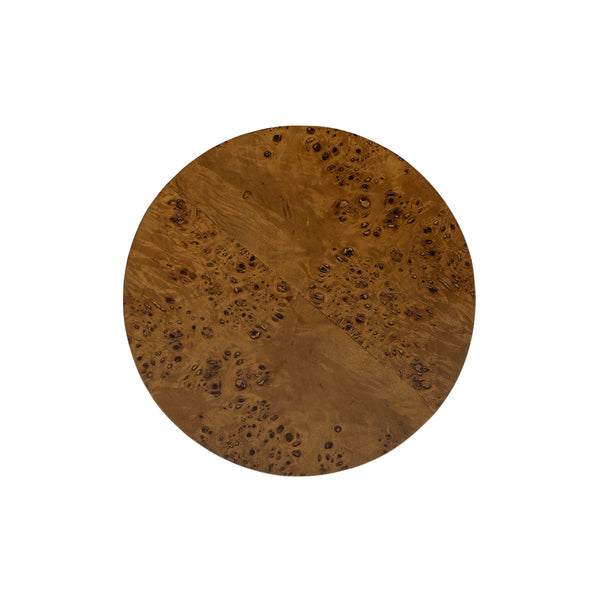 English Elm Jennifer Taylor Home - Nebula 29.5" Burl Accent Pillar Side Table – Unique Walnut Wood Design For Elegant Home Décor B2719P292911